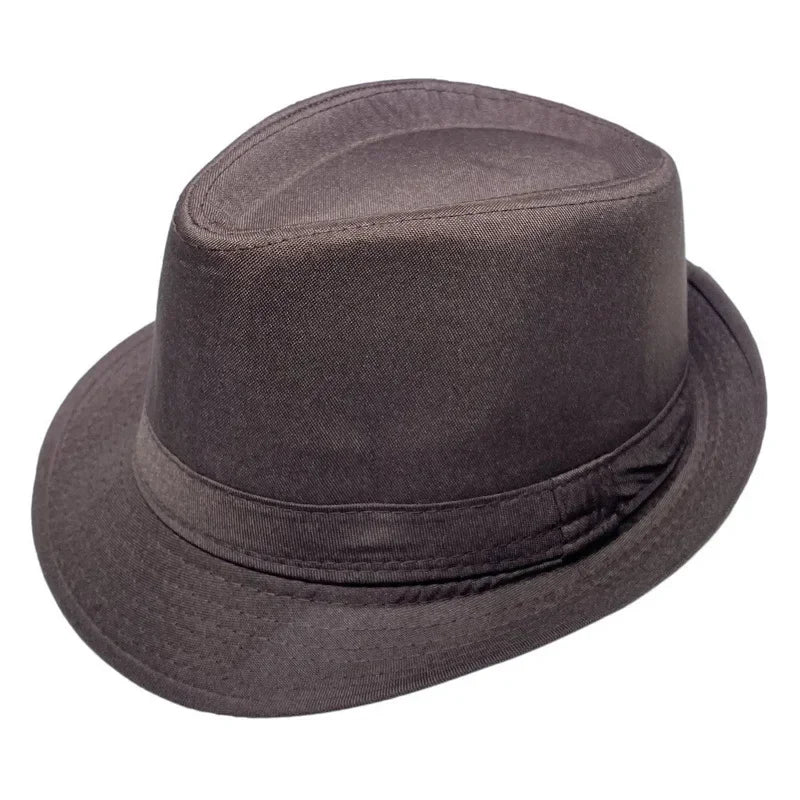 Summer Solid Bright Color Sun Hat British Jazz Hat Top Hat Men's Top Hat Winter Middle-aged and Elderly Jazz Warm Hat Fedora Hat
