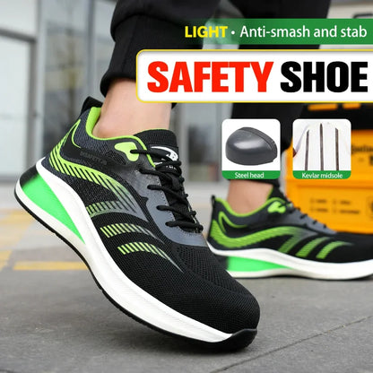 Steel Toe Sneakers Lightweight Anti-smash Anti-puncture Man Breathable Work Safety Boots New 2024 Fashion Men Safety Shoes