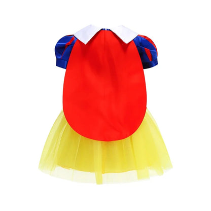 2025 Girls Disney Princess Dress Snow White With Cape Kids Cosplay Halloween Birthday Costumes Children Party Dress 10Y Clothes