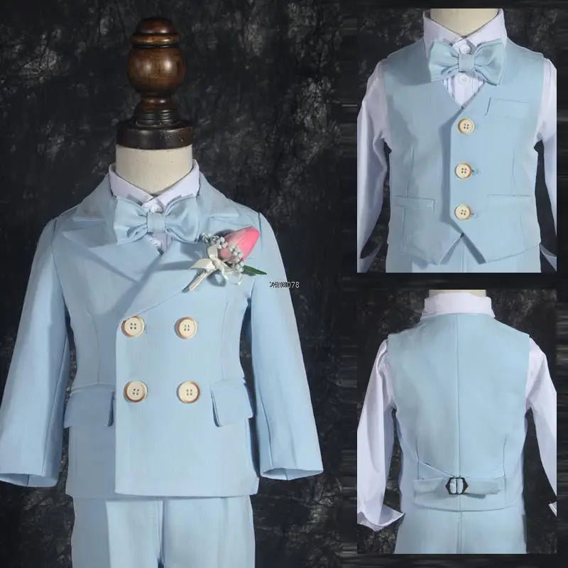 Little Boys Photography Suit Children Wedding Dress Kids Stage Performance Blazer Suit Baby Birthday Formal Ceremony Costume