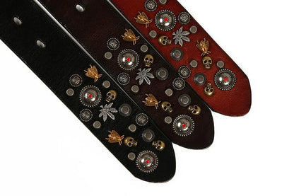 3.8CM Male Top Layer Luxury Designers Cowskin Genuine Leather Belts Men Alloy Pin Buckle Rivets Belt Casual Belt for Jeans