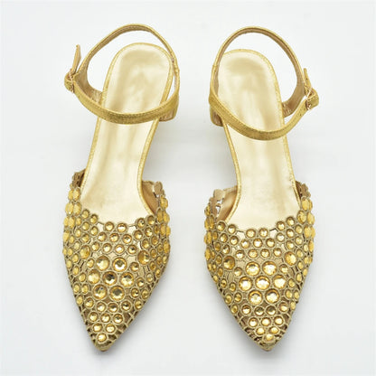New Arrival Party Shoe and Bag Set for Women Italy 2026 Nigeria Elegance Party Rhinestone Pointed Toe Women's Shoes High Heel