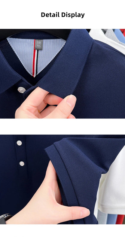 High end luxury brand short sleeve polo shirt summer new trend cute dog embroidery design T-shirt casual Korean golf men's wear