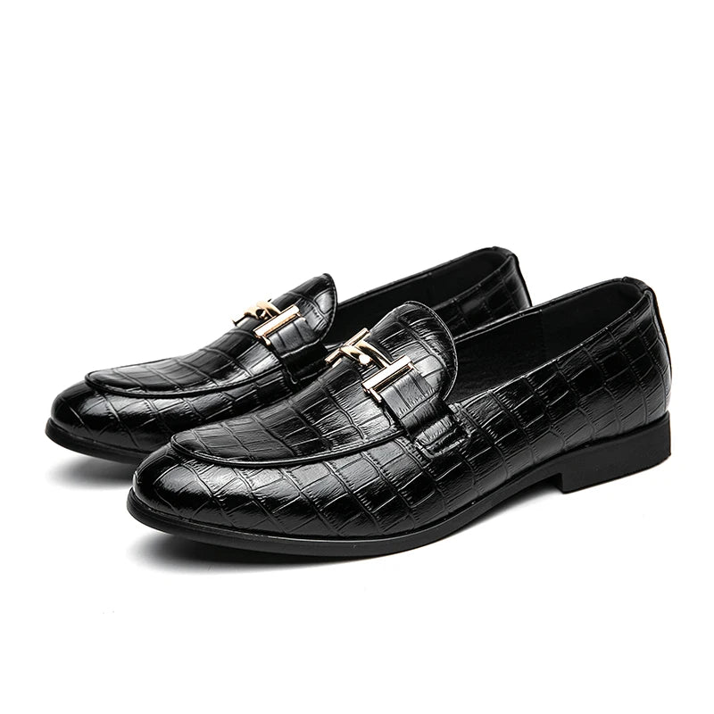 2024 High Quality Casual Leather 38~48 Designer Mens Dress Wedding Black Fashion Office Business Loafers Formal Shoes for Men