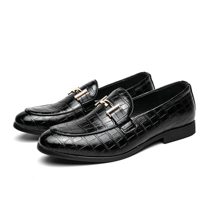 2024 High Quality Casual Leather 38~48 Designer Mens Dress Wedding Black Fashion Office Business Loafers Formal Shoes for Men