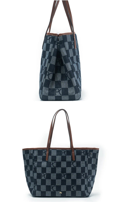Women Shoulder Bag Retro Chessboard Design High End Versatile, Large Capacity Daily Travel Simple Practical Atmospheric Items