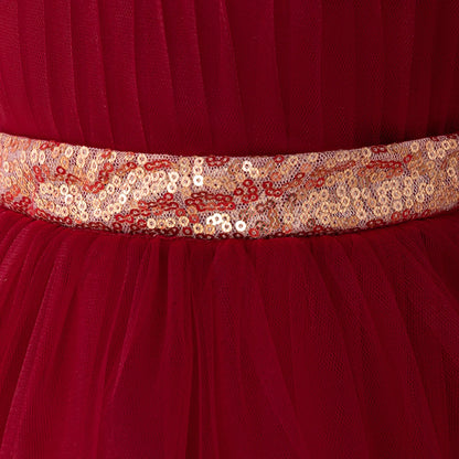 Big Bow Sequin Baby Party Girl Dresses Toddler Trailing 1st Bridesmaid Birthday Princess Dress Baby Gala Wedding Evening Costume