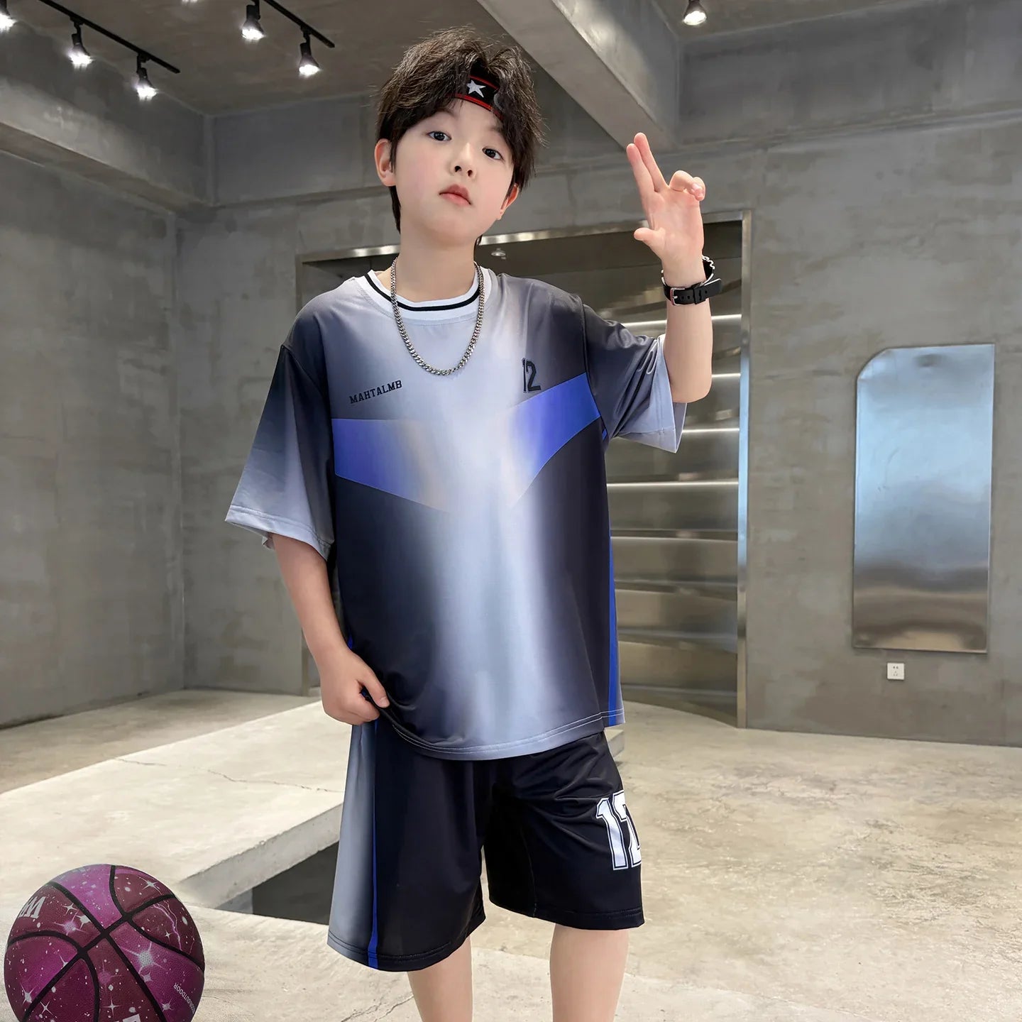 2026 New Summer Children Sports Suit Basketball T-shirt And Shorts Clothing Set for Teen Boys Age 6-16 Years Kids Sporty Jersey