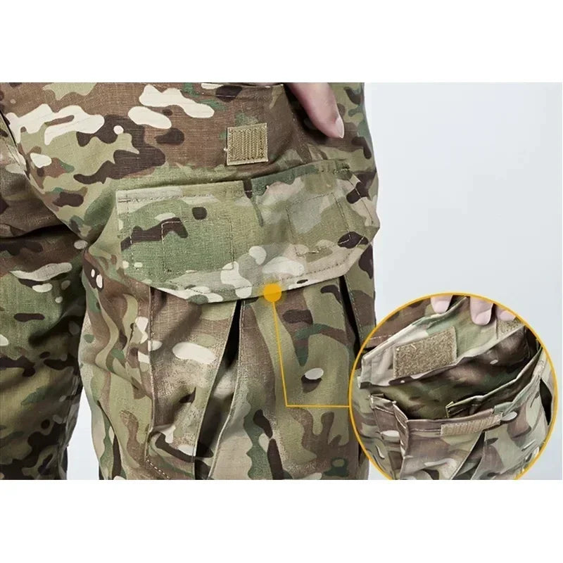 Outdoor Combat Pants +Knee Pads Tactical Cargo Pants Men Trousers Hunting Pants Camping Camo Multicam Workwear Trekking Clothes