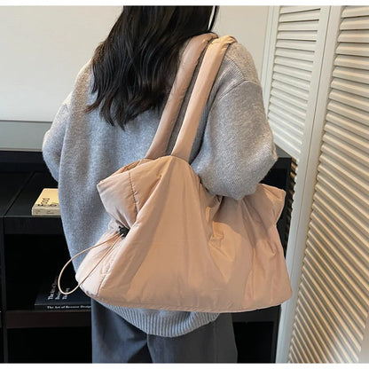 Fashion Winter Women Shoulder Bag Large Simple Shopping Commuting Bag Simple and Practical Textured Casual Versatile Tote Bag