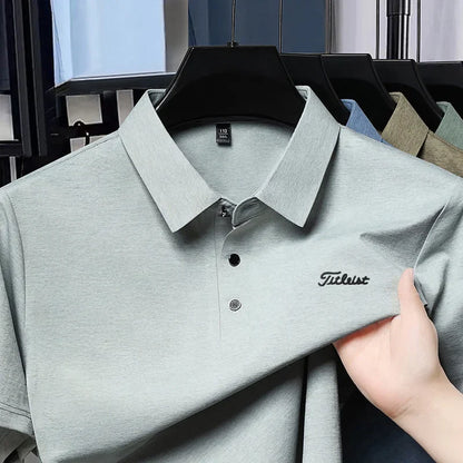 Premium Luxury Man New T-Shirt Polo Shirt Lapel Button Letter Print European Style Summer Hot-Selling Casual Sports MensClothing