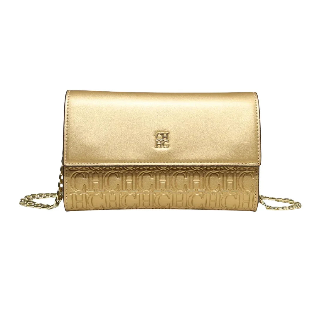 Crossbody Bag Embossed Logo Chain Shoulder Bag Flap Handbag For Women Daily Use Party Night Out Shopping Travel Casual