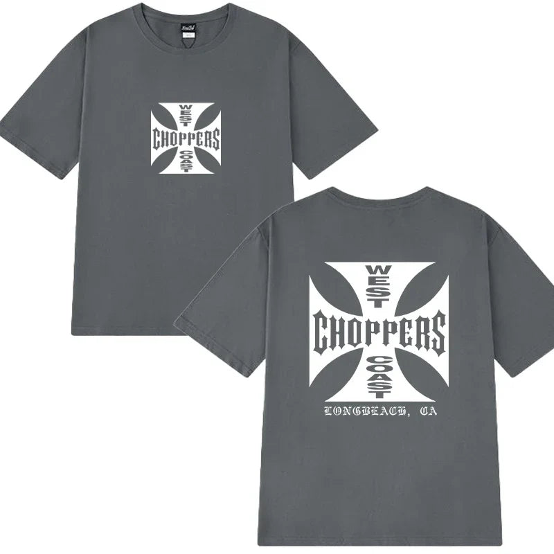 New in Summer Fashion Y2k T Shirts Men Women West Coast Choppers Print short sleeve T-shirt Unisex Casual 100% Cotton clothing