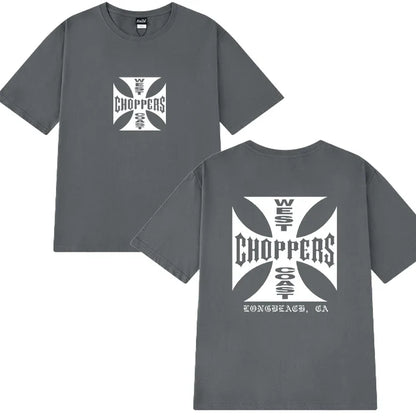 New in Summer Fashion Y2k T Shirts Men Women West Coast Choppers Print short sleeve T-shirt Unisex Casual 100% Cotton clothing