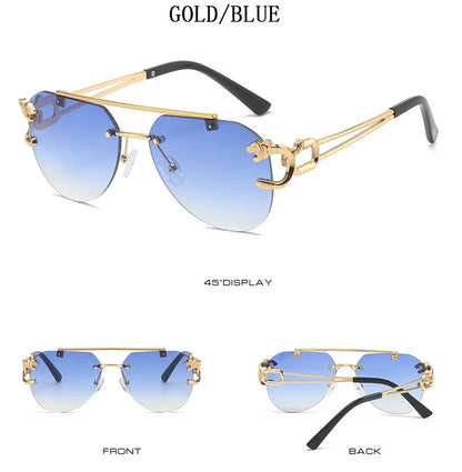 2023 Sunglasses Women Luxury Rimless Vintage Fashion Glasses Lunette Oversized Shades De Soleil Femme Gafas De Sol Mujer Lentes
