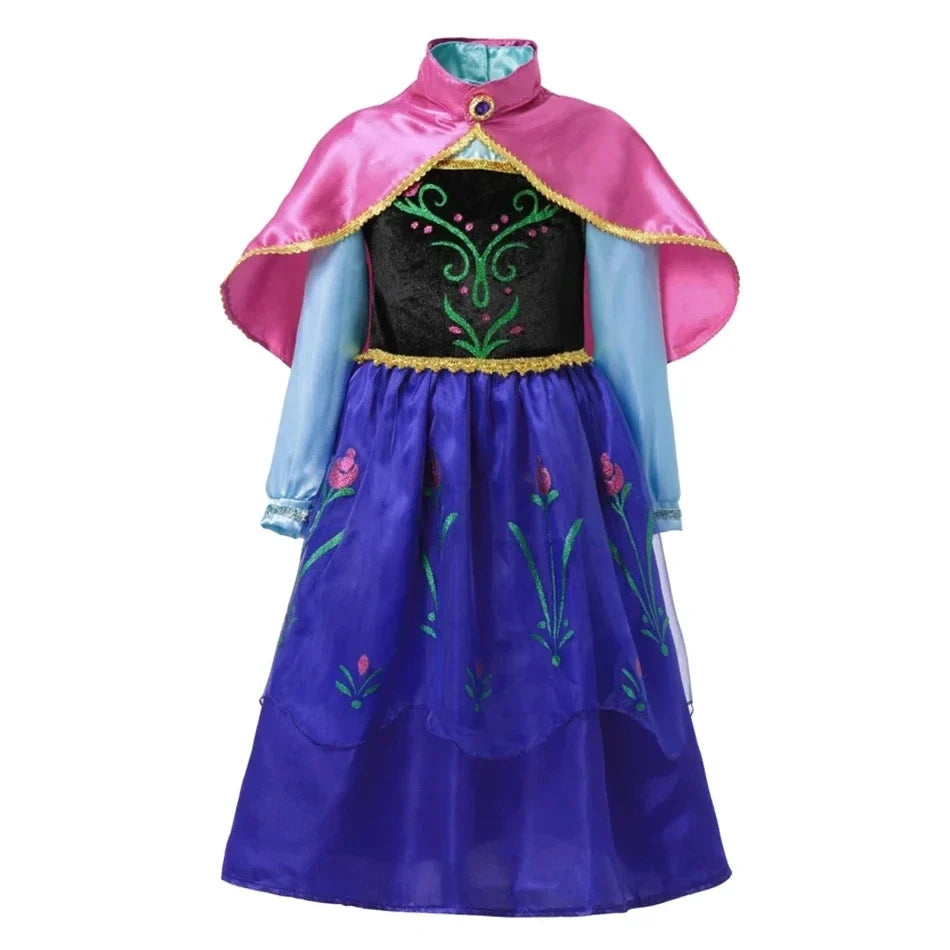 Children Costume Girl Dress Halloween Princess Cosplay Party Rapunzal Anna Elsa Birthday Clothes