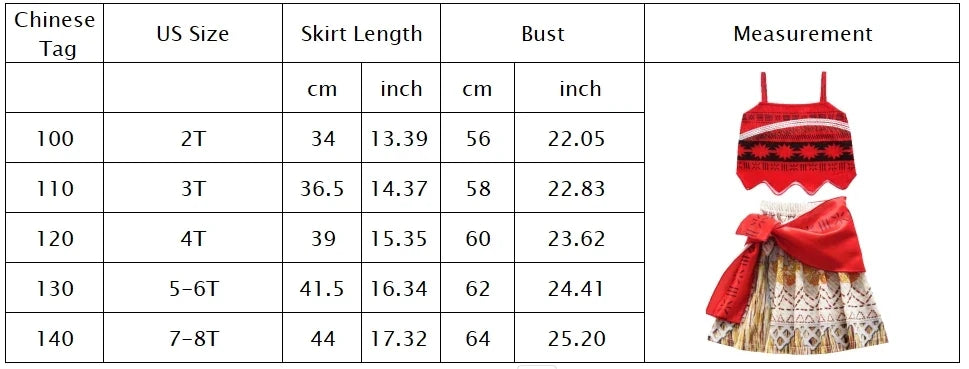 Halloween Moana Halter Dress for Girl Cosplay Moana Princess Costume Hawaii Toddler Vaiana Cute Sundress Two Piece Costume Set