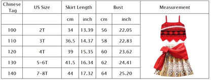 Halloween Moana Halter Dress for Girl Cosplay Moana Princess Costume Hawaii Toddler Vaiana Cute Sundress Two Piece Costume Set