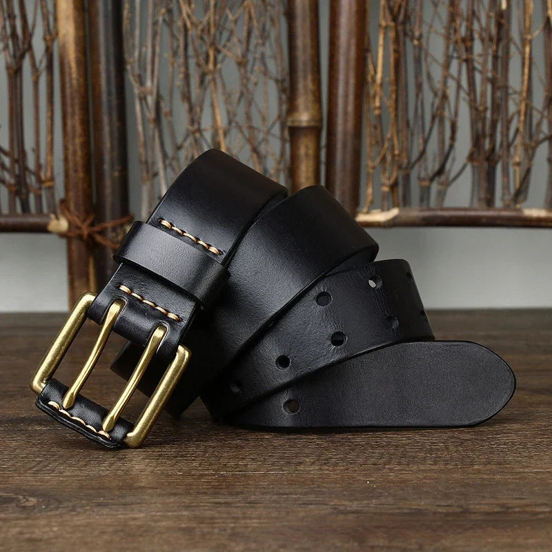 105-125cm Men's Genuine Belt Pin Buckle Retro Cowhide Waistband Jeans Suit Pants Decoration Belts DIY Male Accessories