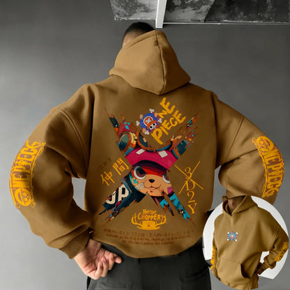 One Piece Men's Hoodie Sweatshirt Tony Tony Chopper Japan Anime Spring Autumn and Winter Boys Long-sleeved Parent-child Outfit