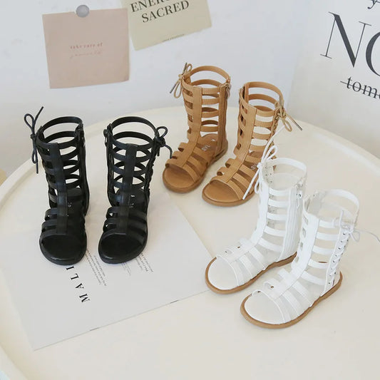 Children Sandals High-top Kids Girls Sandals Baby Sandals High Quality Flat Cut-Outs Beach Sandals