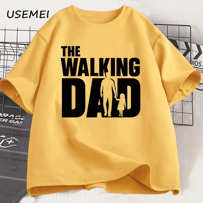 The Walking Dad Funny T-Shirt Funny Father and Daughter Matching Tee Shirt Cool Dad Graphic T Shirts Best Father's Day Clothes