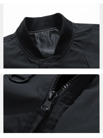 Spring Autumn Plus Size Jacket Men's Pocket Loose Fashion Brand Coat 130kg 7XL bomber jacket 5XL 6XL workwear jacket