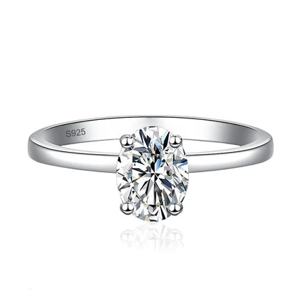 1ct Oval Cut Moissanite Ring for Women Engagement Wedding Lab Diamond s925 Sterling Silver with Gold Plated Rings Jewelry