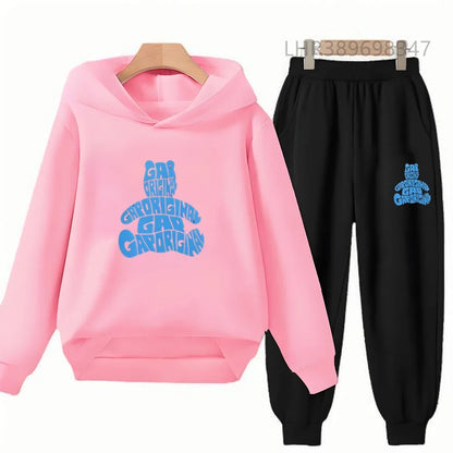 Children's Hoodies Suit Suitable Girls Boy Black Small Bear Brand Print Age 3-12 Coat Toddler Long Sleeves Leisure Clothing