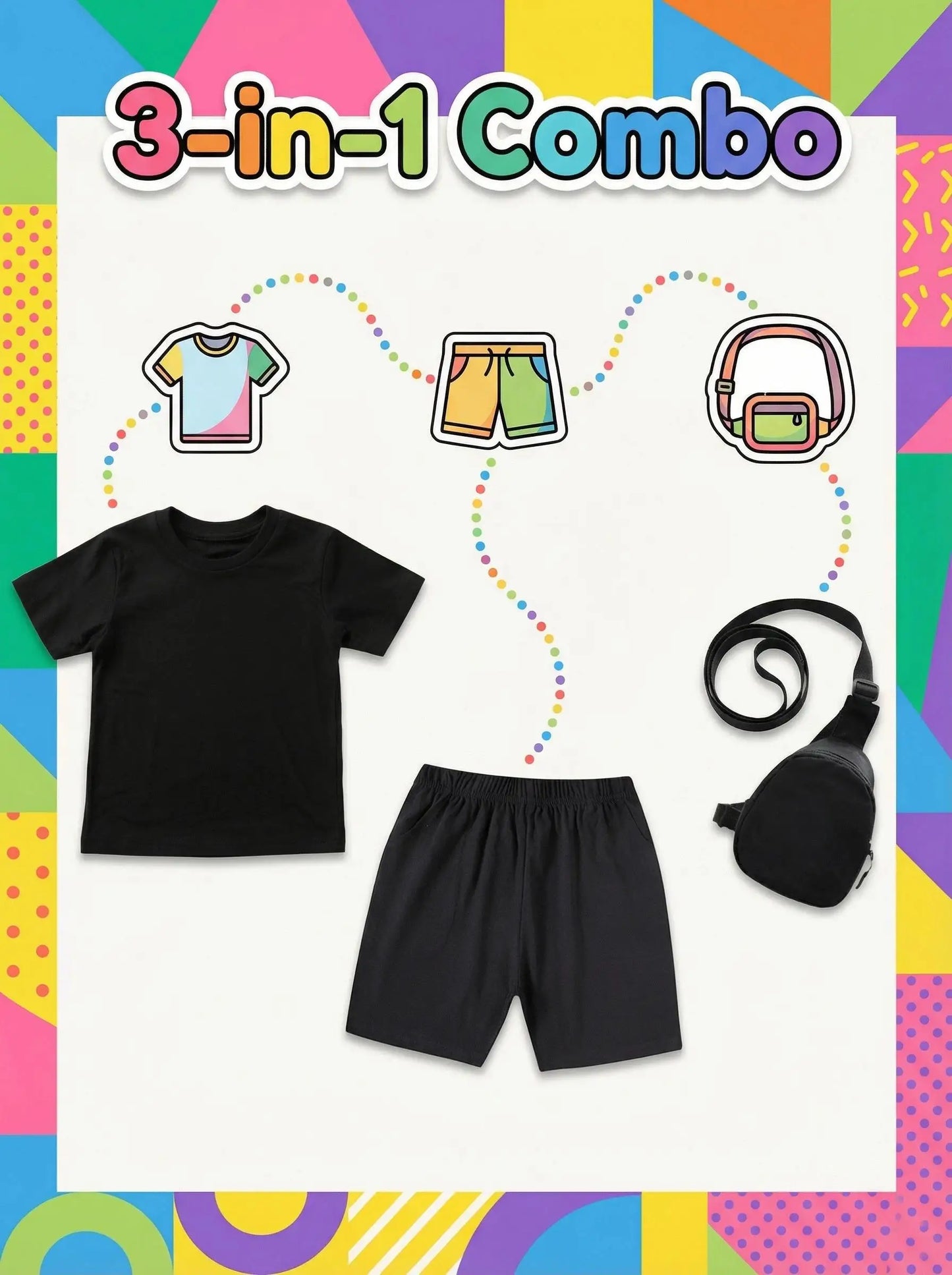 CR7 Ronaldo 67 Print Kids Cotton T Shirt Short Sleeve Casual Top with Mini Chest Bag Set for Boys Girls