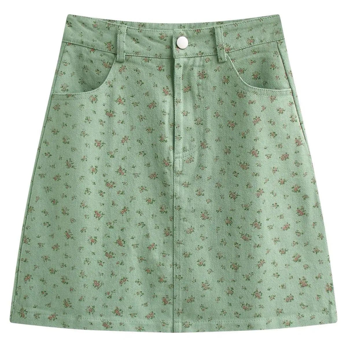 Floral Skirts Women Denim Mini A-line Sweet High Waist Korean Fashion Age-reducing Summer Lovely Girls Tender Temperament Ins