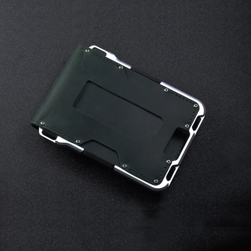 leather Credit Card Holder Wallets Men Brand Rfid Black brown Magic mutifunciton  Slim Mini Wallet Small Money Bag Male Purses