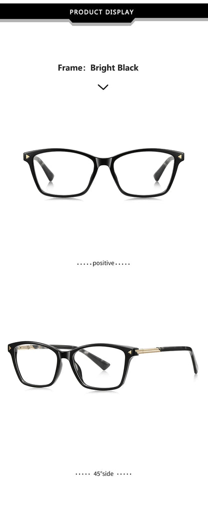 Fashion Personalized Geometric Simple Design Women's Anti-Blue Light Reading Glasses Men Customizable Prescription LS222