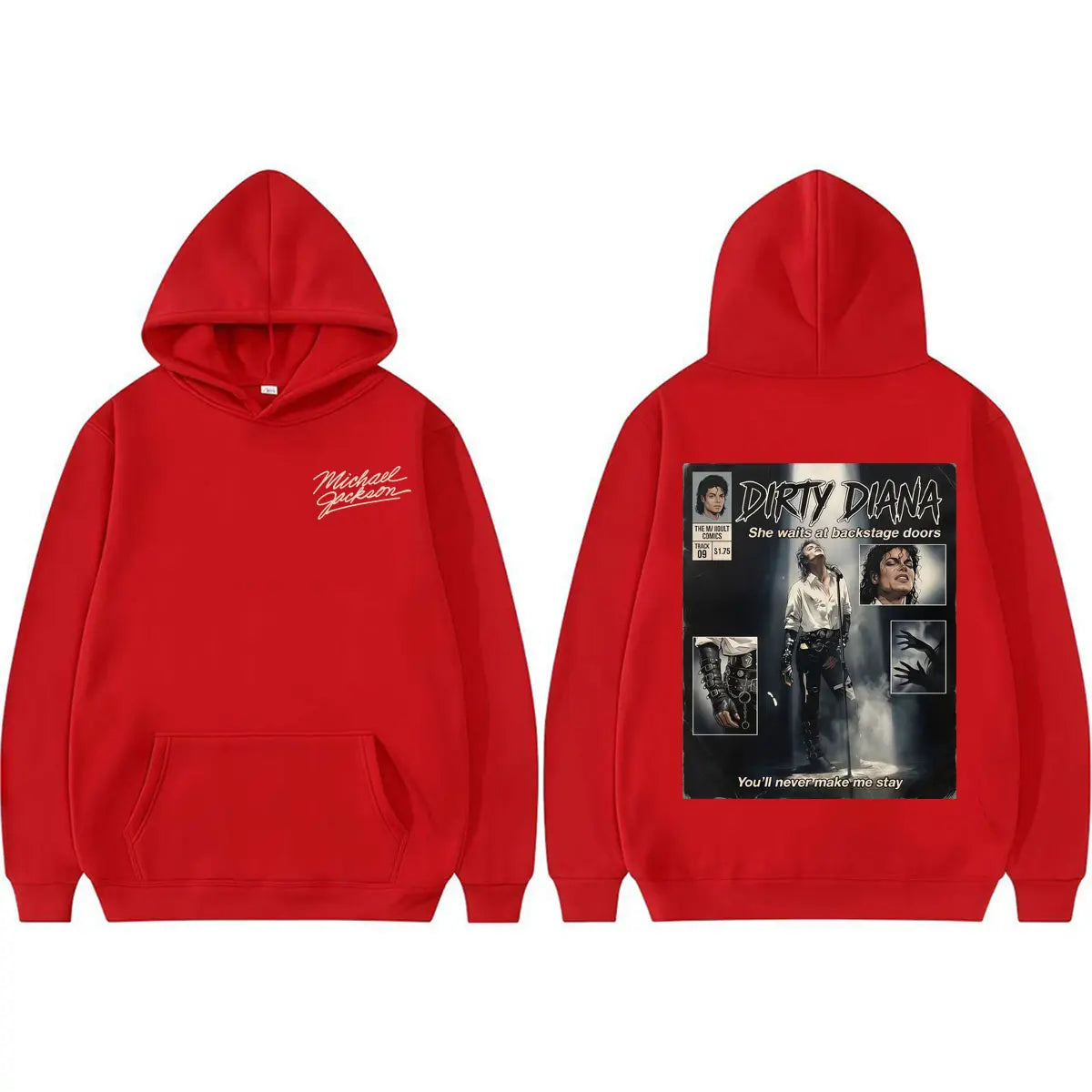 Michael Jackson Dirty Diana Hoodie King of Pop Bad Era Rock Sweatshirts Men Women Fashion Hip Hop High Quality Hoodie Streetwear