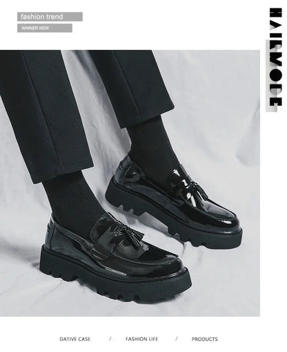 Genuine Leather Men Shoes Fashion Men Work Shoe Luxury Design Thick Bottom  Elegant Formal Loafers Outdoor Comfort Business Shoe