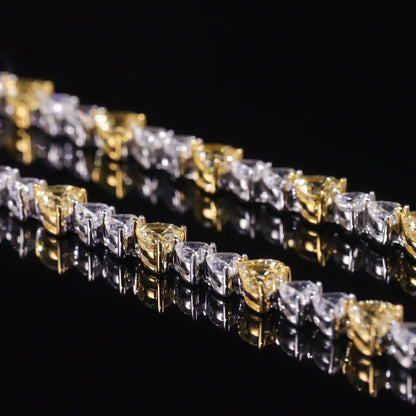 Art Deco Diamond-fire CZ-  Fancy Light Yellow Tennis Bracelet Sterling Silver 925 Fancy Party Wear Bracelet Gift