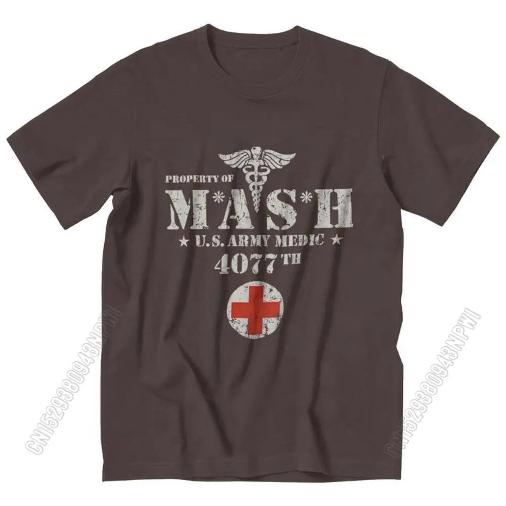 Vintage Mash Tv Show Men T Shirt 100% Cotton Tee Tshirts Summer T-Shirt Gift Women Unisex Clothes Novelty Design