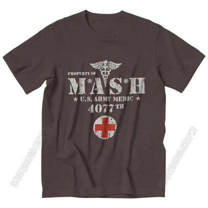 Vintage Mash Tv Show Men T Shirt 100% Cotton Tee Tshirts Summer T-Shirt Gift Women Unisex Clothes Novelty Design
