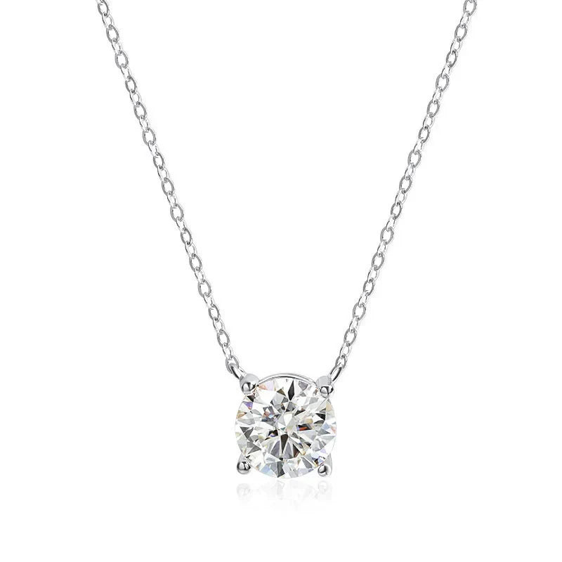 1-5CT Rose Gold Color Moissanite Necklace for Women D Color Sparkling Classic Lab Diamon Pendant Sterling Silver 925 100%