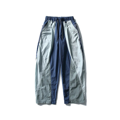 Men Outdoor Lightweight Quick Dry Ultra Loose Casual Splice Wide Leg Techwear Track Cargo Pants Women Streetwear Baggy Trousers