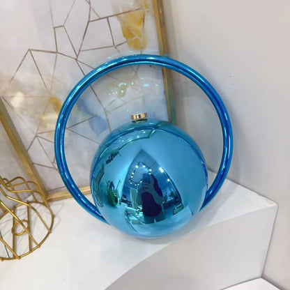 Gold Acrylic Round Ball Hand Bag For Women Handbags Silvery Evening Clutch Handbags Round Ball Purse 2025 Chic
