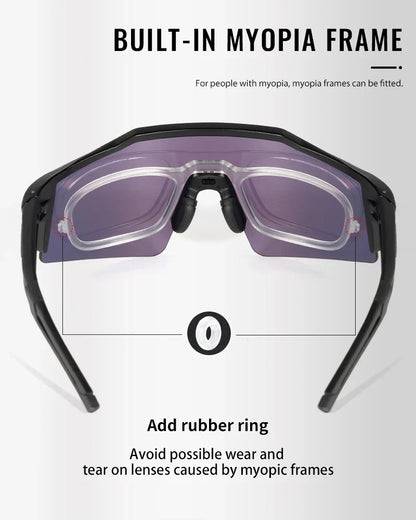 Cycling Sunglasses UV400 Cycling Glasses Polarized Built-in Myopia Frame Man Bicycle Eyewear Outdoor MTB Bike Goggles