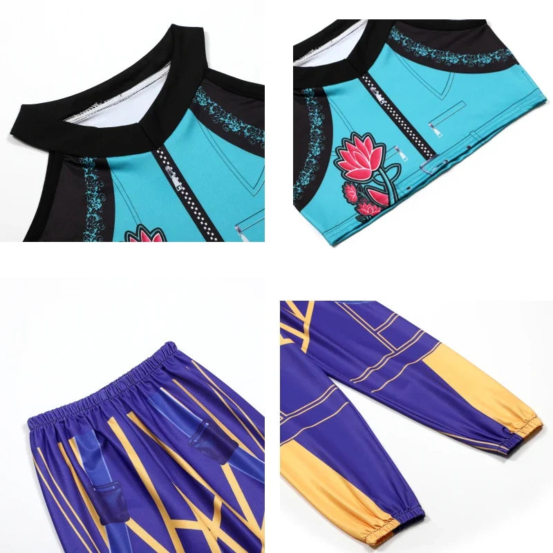 Rumi Girl Cosplay Costume Anime Mira Roleplay Outfit Trendy Dance Performance Wear Halloween Party Performance Costume