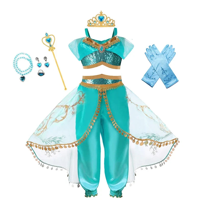 Girls Princess Dress Kids Cinderella Snow White Aurora Sofia Rapunzel Cinderella Halloween Costume Children Birthday Party Dress