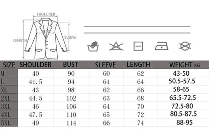 Spring Autumn Blazer Men Suit Cardigan Blazer One Button Casual Plus Size Easy Care Dress Jacket Men