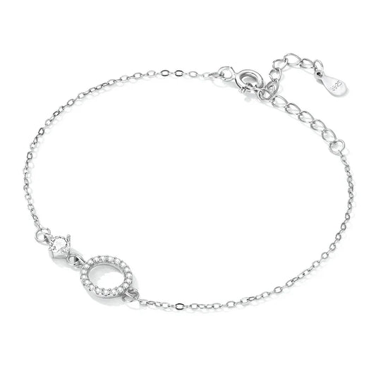 Authentique Bracelet Simple en Argent Sterling 925 pour Femme, Bracelet Basique, Bijoux Fins, Cadeau de Mariage
