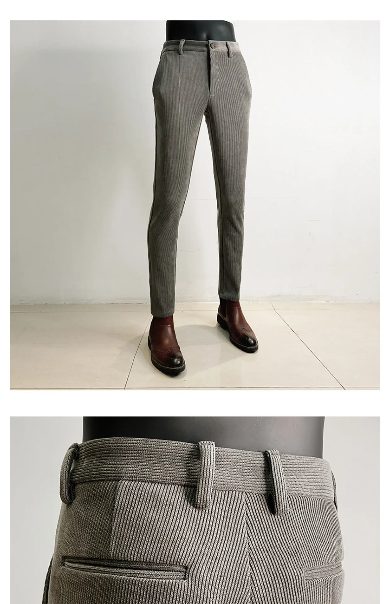 2025 Winter Men Suit Pants Woolen Thicken Keep Warm Formal Trousers Pantalones Hombre Solid Casual Slim Fit Pants Men Clothing