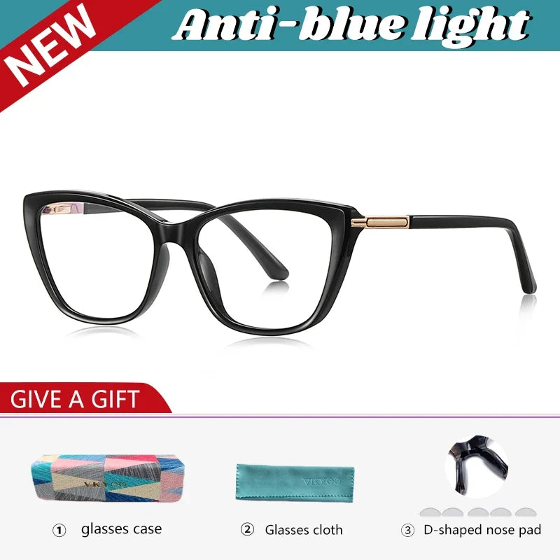 Simple Classic Butterfly Personalized Design Women's Anti-Blue Light Reading Glasses Customizable Prescription  PFD2233