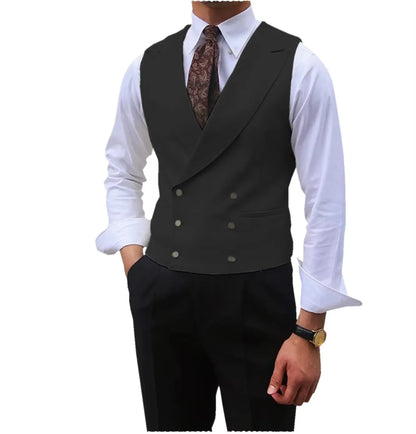 Fashion Solid Vests for Men Casual Style Sleeveless Male Fashion Waistcoat 1 Piece Slim Fit Beach Prom Party Suits Vest