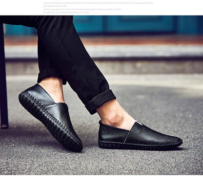 Fashion Men's Driving Shoes Handmade Leather Men Loafers Soft Breathable Men's Casual Shoes